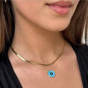 NEW Jennifer Zeuner Jewelry Hamilton Karli 14K Necklace Gold Women's Size OS